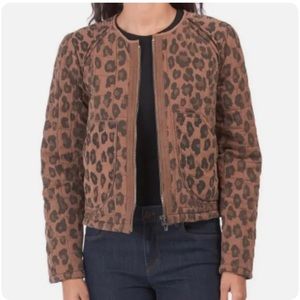 Blank NYC quilted leopard bomber jacket